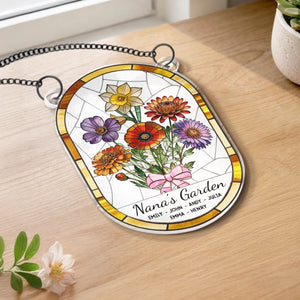 Custom Sunflower Window Hanging Suncatcher Ornament - Personalized Mother's Day Birthday Gifts For Mom, Grandma - A Little Garden Of Big Love