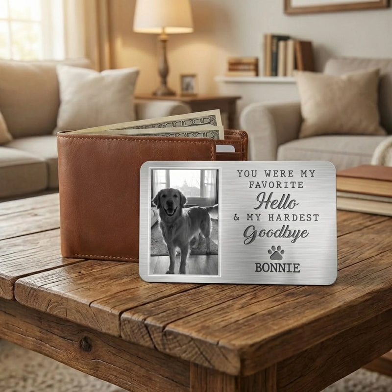 Custom Photo Aluminum Wallet Card - Personalized Pet Memorial Sympathy Gifts For Dogs, Cats - They Lived, They Loved, They Purred