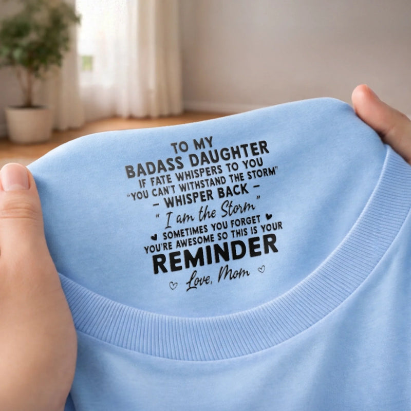 Custom Inside Neck Print T-Shirt - Personalized Birthday Gifts For Daughter - Loved Beyond Words