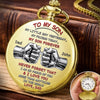 Custom Pocket Watch - Personalized Birthday Gifts For Son - My Son My Pride