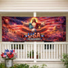 Custom Polyester Outdoor Banner - Personalized America 250th Anniversary Gifts For Mom, Dad, Brother, Sister, Kids - Courage Lights The Way