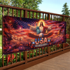 Custom Polyester Outdoor Banner - Personalized America 250th Anniversary Gifts For Mom, Dad, Brother, Sister, Kids - Courage Lights The Way