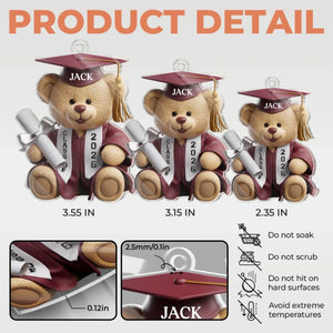 Custom Shaped Acrylic Keychain - Personalized Graduation Gifts For Him, Her - Pawsitively Proud Graduate