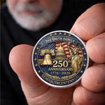 Custom Commemorative Keepsake Coin - Personalized America 250th Anniversary Gifts For Family - Liberty Runs In Our Blood