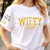 Custom Unisex T-Shirt With Design On Sleeve - Personalized Anniversary Wedding Gifts For Husband And Wife, Him And Her - Officially In My Wife Era