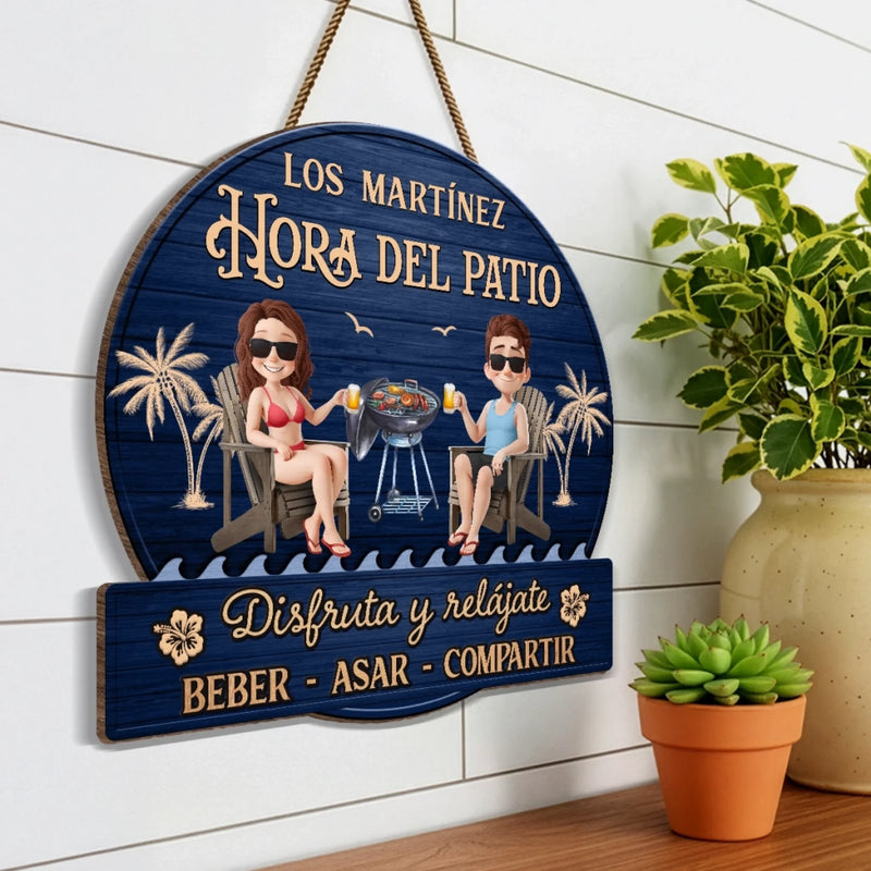 Letrero De Madera Personalizado – Regalo De Aniversario De Boda Personalizado Para Esposo Y Esposa, Para Él Y Para Ella – Juntos Es Nuestro Lugar Favorito