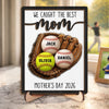 Custom 2-Layered Wooden Plaque - Personalized Mother's Day Birthday Gifts For Mom, Grandma - Caught The Best Mom