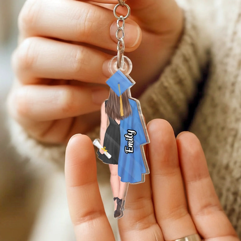 Custom Shaped Acrylic Keychain - Personalized Graduation Gifts For Him, Her - Be The Best Of Whatever You Are