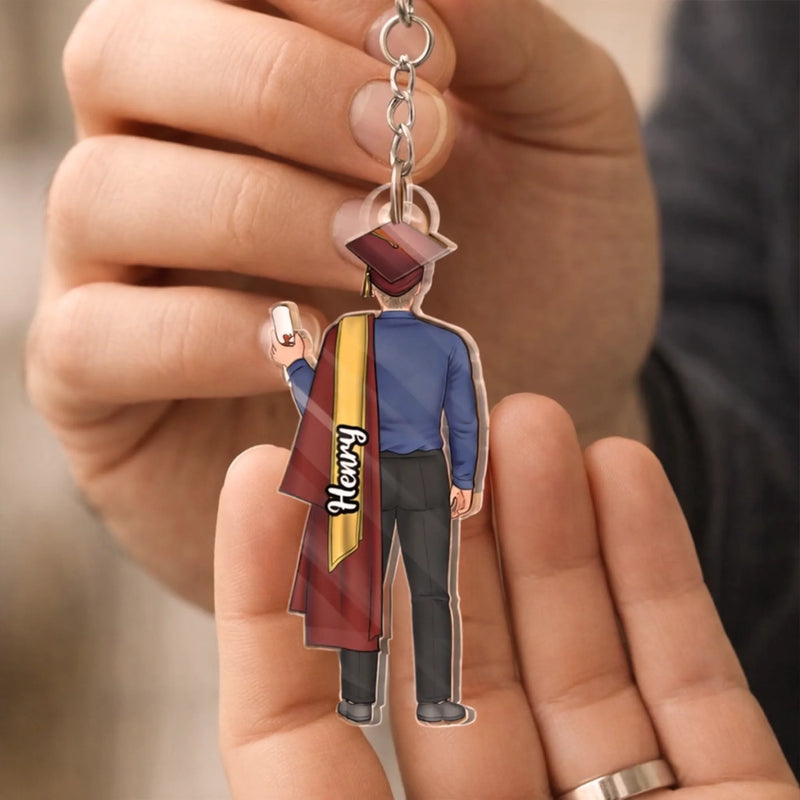 Custom Shaped Acrylic Keychain - Personalized Graduation Gifts For Him, Her - Be The Best Of Whatever You Are