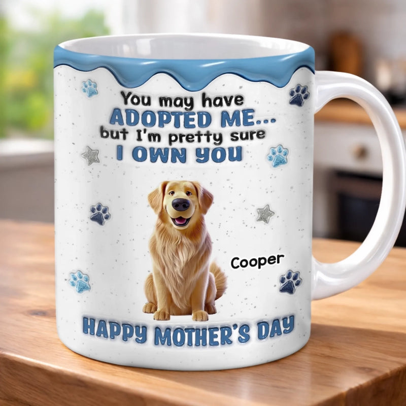Custom 3D Inflated Effect Printed Mug - Personalized Mother's Day Birthday Gifts For Dog Cat Lovers, Dog Mom, Cat Owners - You Feed Me, I Own You