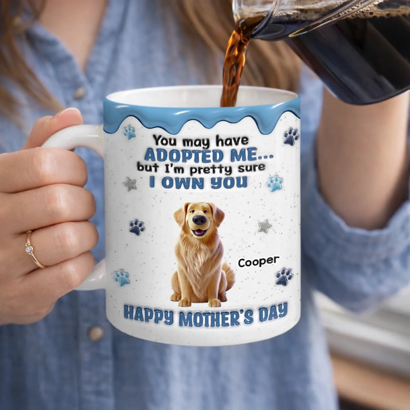 Custom 3D Inflated Effect Printed Mug - Personalized Mother's Day Birthday Gifts For Dog Cat Lovers, Dog Mom, Cat Owners - You Feed Me, I Own You