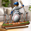 Custom 2-Layered Wooden Plaque - Personalized Mother's Day Birthday Gifts For Mom, Grandma - Mom Always Wins My Heart