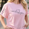 Custom Unisex T-Shirt With Design On Sleeve - Personalized Mother's Day Birthday Gifts For Mom, Grandma - Keeping Love Within Reach