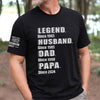 Custom Unisex T-Shirt With Design On Sleeve - Personalized Father's Day Birthday Gifts For Dad, Grandpa - Stepping Into A New Legacy