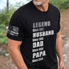 Custom Unisex T-Shirt With Design On Sleeve - Personalized Father's Day Birthday Gifts For Dad, Grandpa - Stepping Into A New Legacy