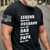Custom Unisex T-Shirt With Design On Sleeve - Personalized Father's Day Birthday Gifts For Dad, Grandpa - Stepping Into A New Legacy