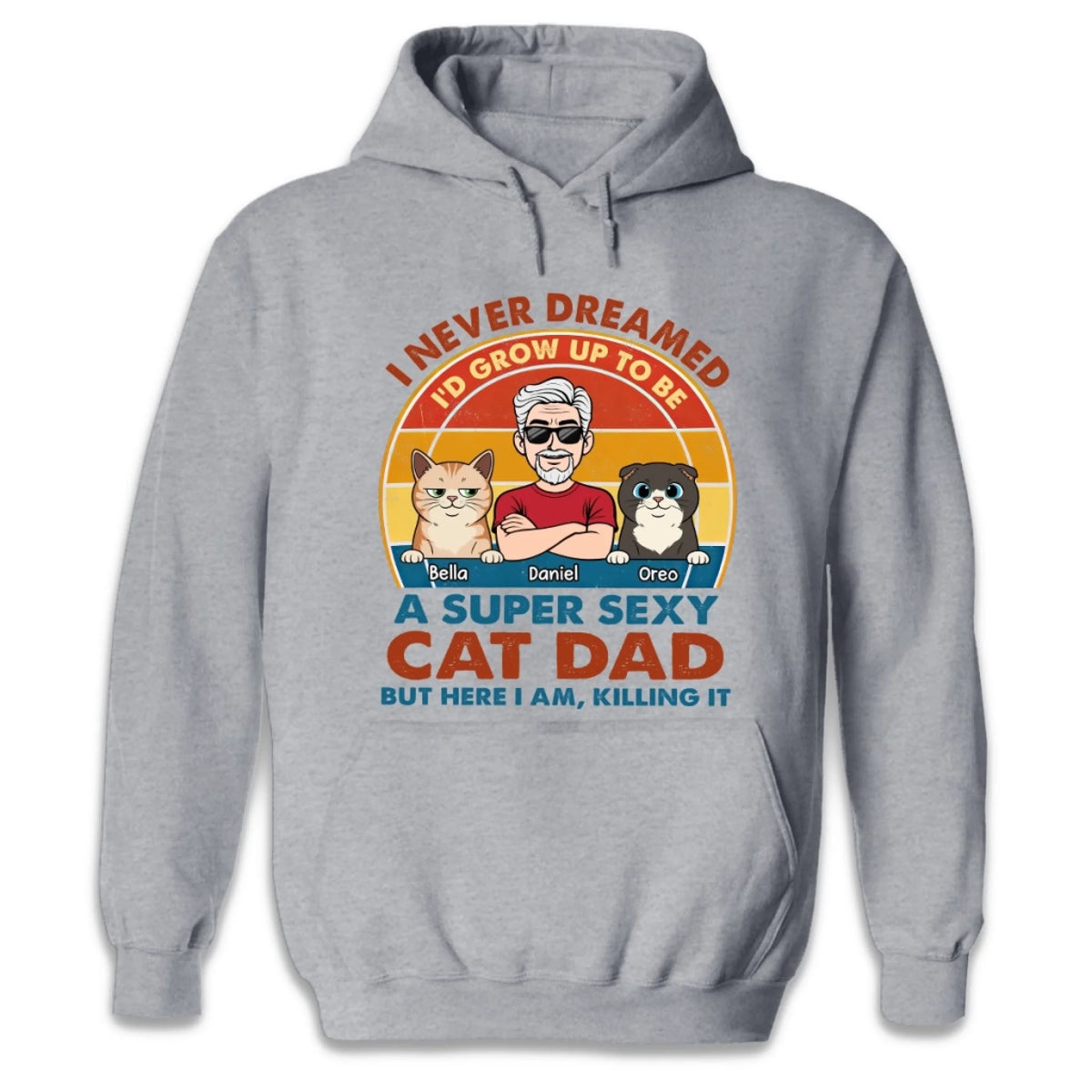 Custom Unisex T-shirt, Premium T-shirt, Hoodie - Personalized Father's Day Birthday Gifts For Cat Lovers, Cat Dad - Life Is Better With Pets