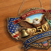 Custom Wood Sign - Personalized America 250th Anniversary Gifts For Mom, Dad, Brother, Sister, Kids - God Bless America And This Home