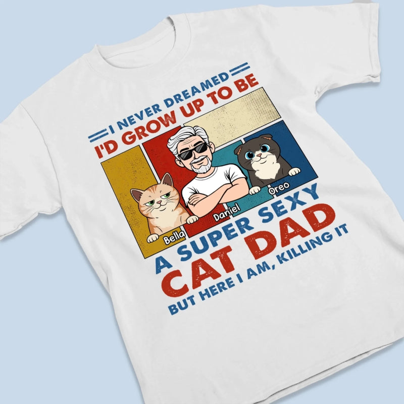 Custom Unisex T-shirt, Premium T-shirt, Hoodie - Personalized Father's Day Birthday Gifts For Cat Lovers, Cat Dad - Pets Make Every Day Happier