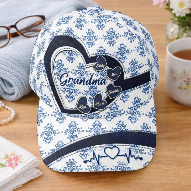 Custom Hat, All Over Print Classic Cap - Personalized Mother's Day Birthday Gifts For Mom, Grandma - My Dear Grandma