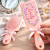 Custom Birth Month Flower Paddle Hair Brush - Personalized Thank You Graduation Birthday Gifts For Her, Friends, Sisters, Daughters, Mother, Bridesmaid - Feminine Charm In Full Bloom