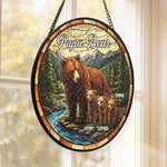 Custom Stained Glass Window Hanging Suncatcher - Personalized Father's Day Birthday Gifts For Dad, Grandpa - Your Love Lights Up Our World