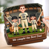 Custom 2-Layered Wooden Plaque - Personalized Father's Day Birthday Gifts For Dad, Grandpa - Our Favorite Player Calls Us Family