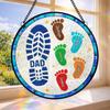 Custom Photo Stained Glass Window Hanging Suncatcher - Personalized Father's Day Birthday Gifts For Dad, Grandpa - Raised By A Real One