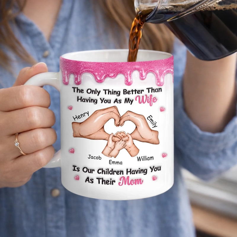 Custom 3D Inflated Effect Printed Mug - Personalized Mother's Day Anniversary Wedding Gifts For Husband And Wife, Him And Her - Married My Favorite Person