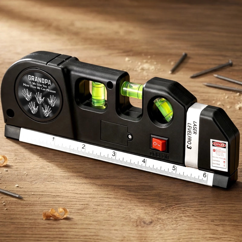 Custom Laser Level Tool - Personalized Father's Day Birthday Gifts For Dad, Grandpa - A Lifetime Of Love And Strength