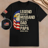 Custom Unisex T-Shirt With Design On Sleeve - Personalized Father's Day Birthday Gifts For Dad, Grandpa - Born For A Legacy