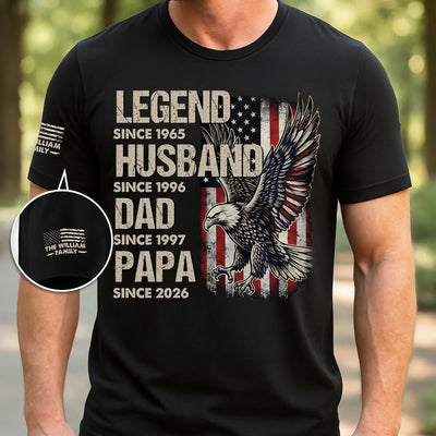 Custom Unisex T-Shirt With Design On Sleeve - Personalized Father's Day Birthday Gifts For Dad, Grandpa - My Era Begins