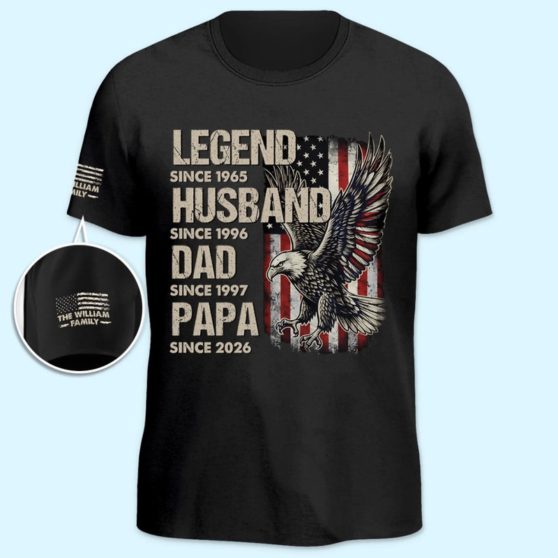 Custom Unisex T-Shirt With Design On Sleeve - Personalized Father's Day Birthday Gifts For Dad, Grandpa - My Era Begins