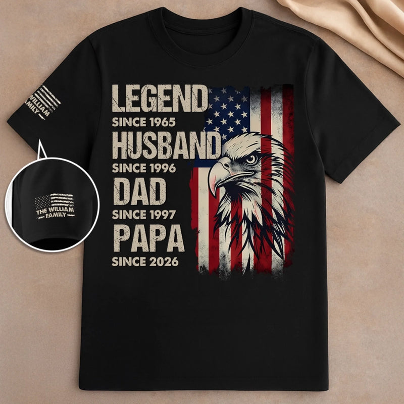 Custom Unisex T-Shirt With Design On Sleeve - Personalized Father's Day Birthday Gifts For Dad, Grandpa - Born To Become More