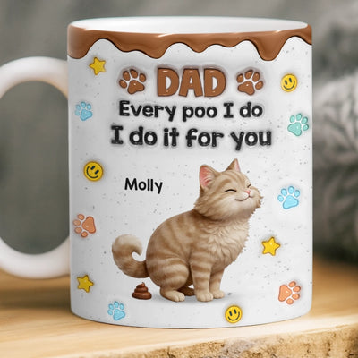 Custom 3D Inflated Effect Printed Mug - Personalized Birthday Gifts For Cat Lovers, Cat Mom And Dad - I Leave Little Gifts Just For You