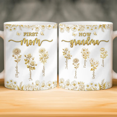 Custom 3D Inflated Effect Printed Mug - Personalized Mother's Day Birthday Gifts For Mom, Grandma - From Mom To Grandma With Love