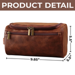 Custom Engraved Monogram Men's Gifts - Personalized Leather Toiletry Bag