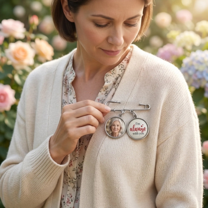 Custom Lapel Pin With Photo Charms - Personalized Graduation Gifts For Him, Her - Dreams Achieved Goals Ahead