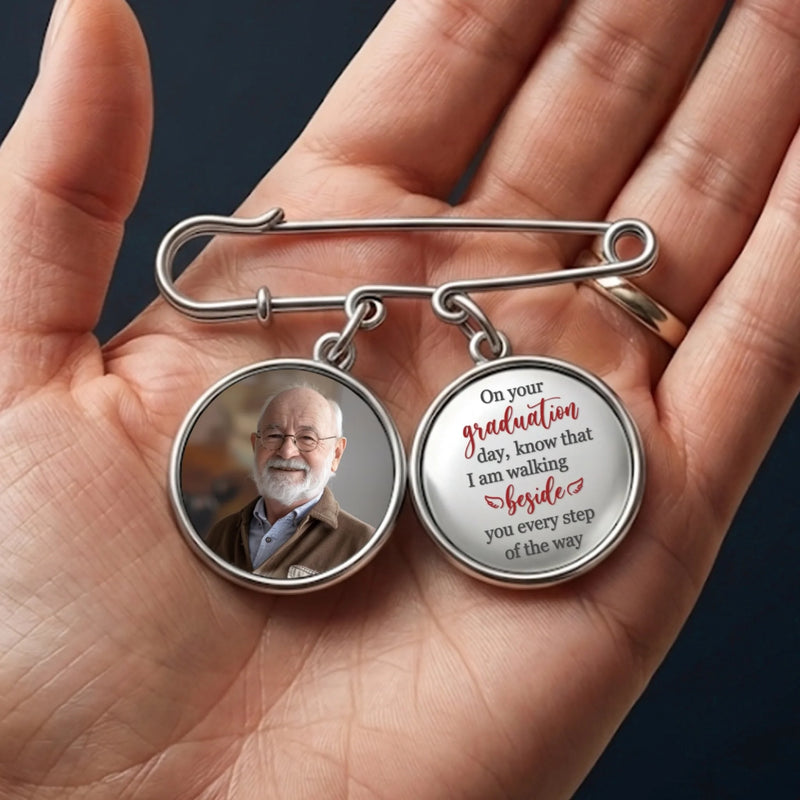 Custom Lapel Pin With Photo Charms - Personalized Graduation Gifts For Him, Her - Dreams Achieved Goals Ahead