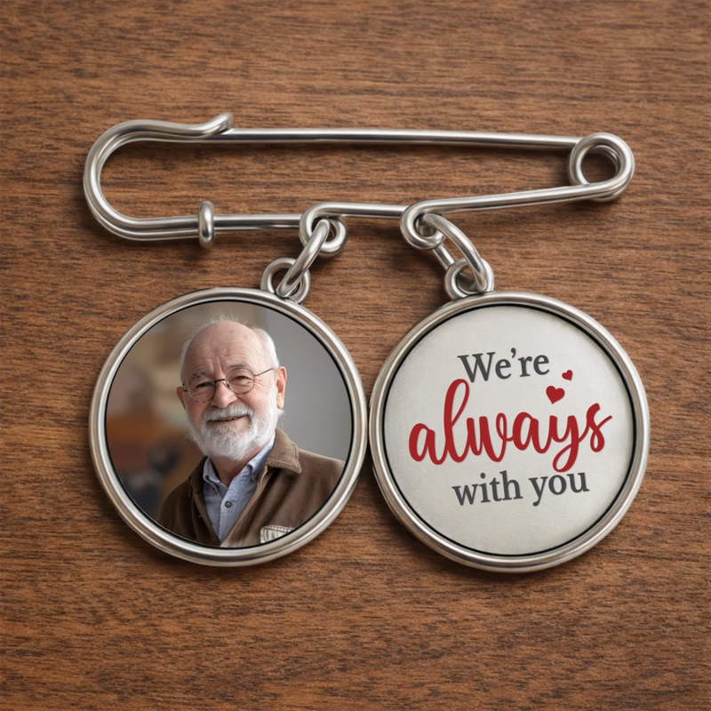 Custom Lapel Pin With Photo Charms - Personalized Graduation Gifts For Him, Her - Dreams Achieved Goals Ahead