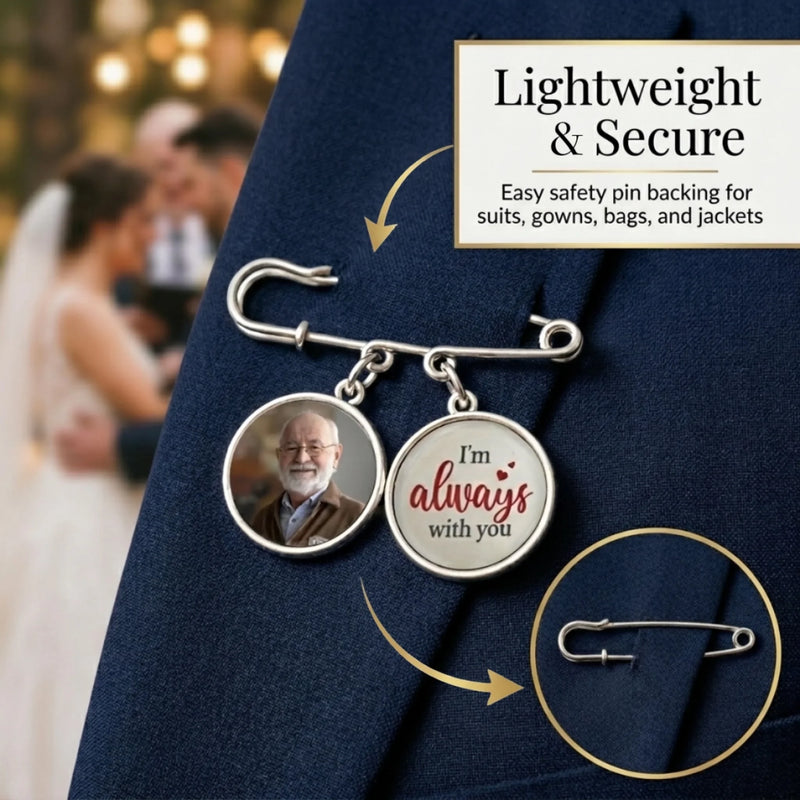 Custom Lapel Pin With Photo Charms - Personalized Graduation Gifts For Him, Her - Dreams Achieved Goals Ahead