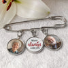 Custom Lapel Pin With Photo Charms - Personalized Memorial Sympathy Graduation Gifts For Him, Her - We're Always With You