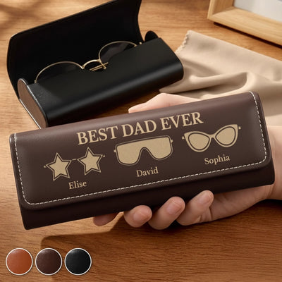 Custom PU Leather Eyeglass Case - Personalized Father's Day Birthday Gifts For Dad, Grandpa - Cool Dad Club