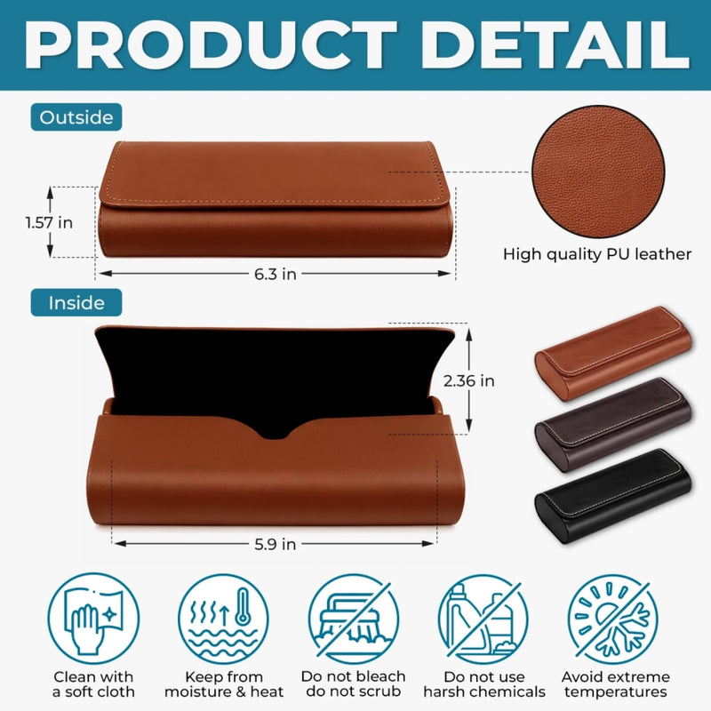 Custom PU Leather Eyeglass Case - Personalized Father's Day Birthday Gifts For Dad, Grandpa - Cool Dad Club