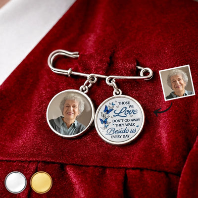 Custom Lapel Pin With Photo Charms - Personalized Memorial Sympathy Graduation Gifts For Him, Her - Your Love Guides Me Today And Always