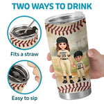 Custom Tumbler - Personalized Mother's Day Birthday Gifts For Baseball Mom, Grandma - Sunshine, Ballfields And Baseball Mom Life