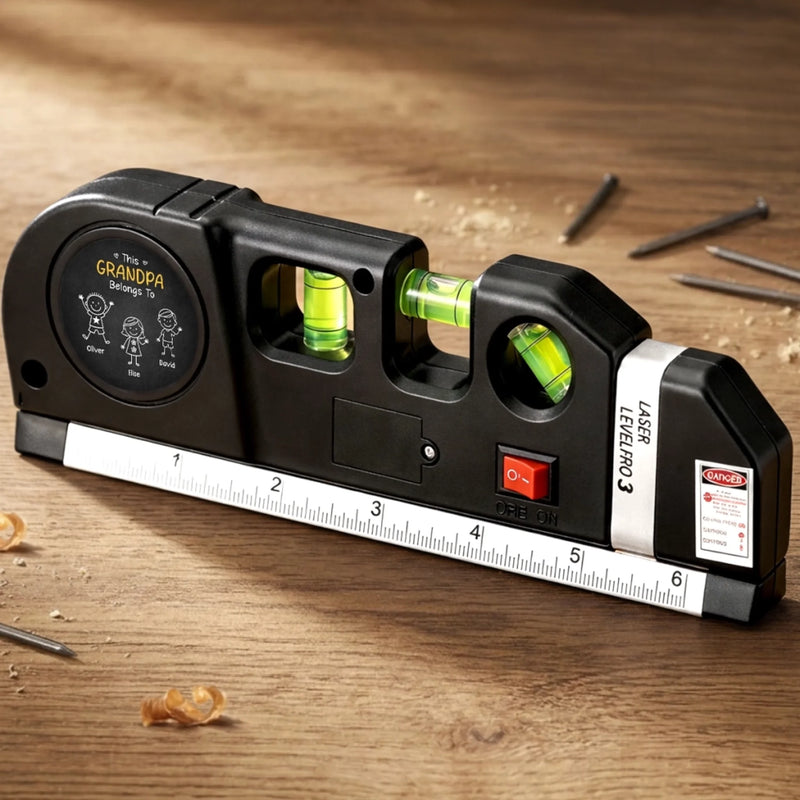 Custom Laser Level Tool - Personalized Father's Day Birthday Gifts For Dad, Grandpa - A Lifetime Of Love And Guidance