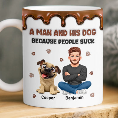 Custom 3D Inflated Effect Printed Mug - Personalized Father's Day Birthday Gifts For Dog Lovers, Dog Dad - Forever Loved My Loyal Friend