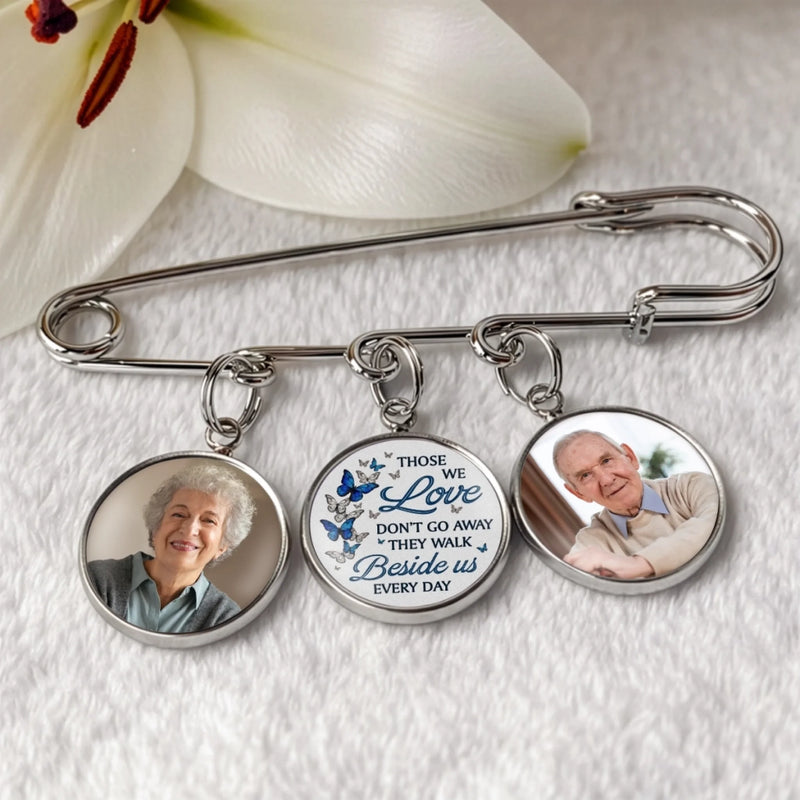 Custom Lapel Pin With Photo Charms - Personalized Memorial Sympathy Graduation Gifts For Him, Her - Your Love Guides Me Today And Always