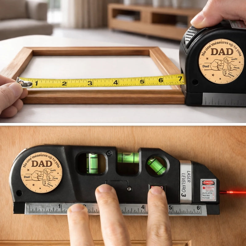 Custom Laser Level Tool - Personalized Father's Day Birthday Gifts For Dad, Grandpa - Crafting Moments With Precision
